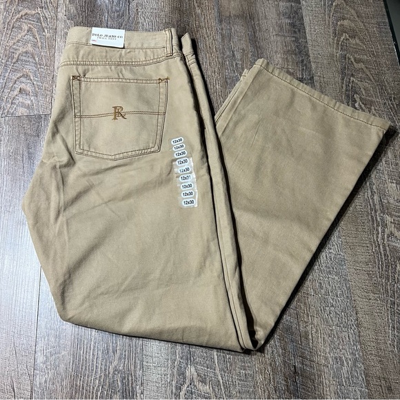 Polo Ralph Lauren Denim - Polo Jeans Company Twill Pants Women's Size 12x 30 NWT 100%‎ Cotton Tan/Beige